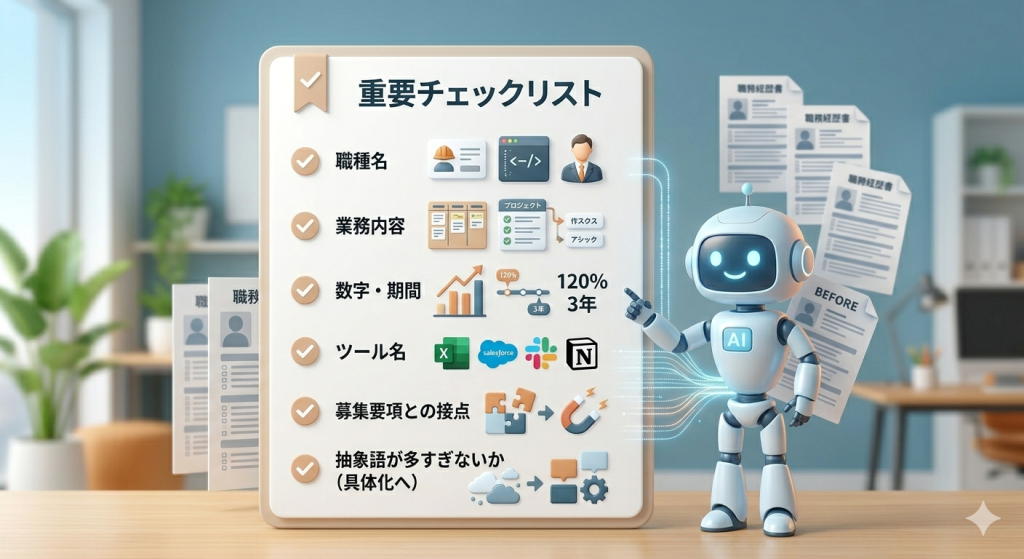 履歴書と職務経歴書の提出前に確認したいチェックポイントを整理した図解