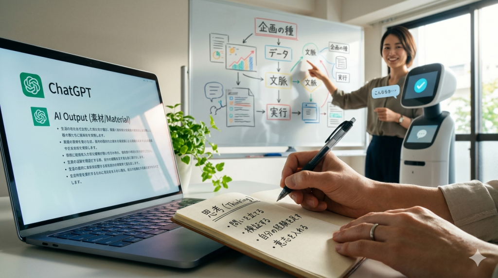 AIで終わる人の共通点：思考停止と全依存のリスクと
AIを『素材』として使う人