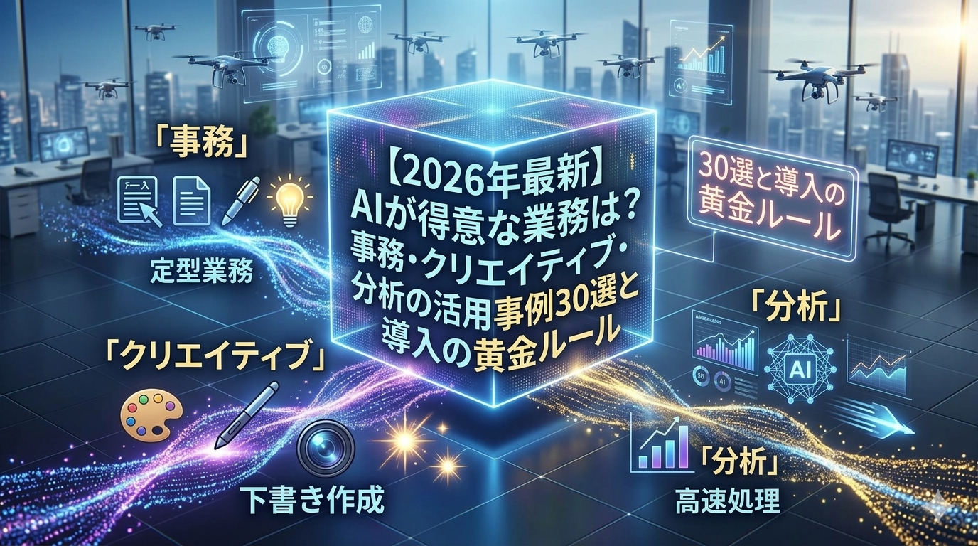 AIが得意な業務30選｜事務職・クリエイティブ・分析の活用事例
